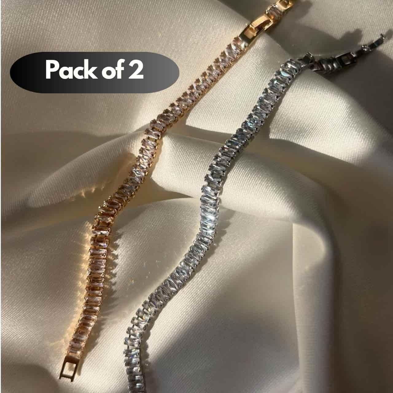 Emerald Diamond Luxury Bracelet (Pack of 2)